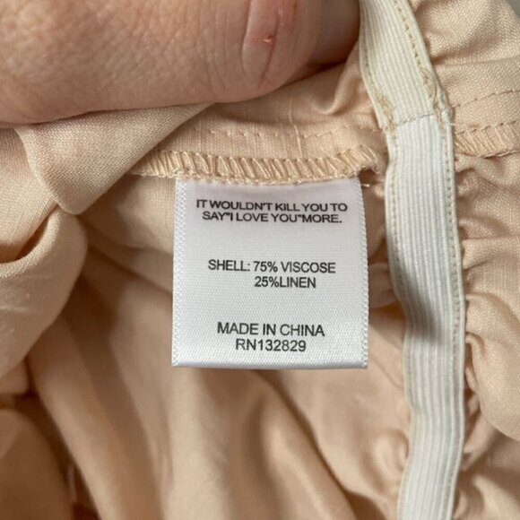 LPA Off The Shoulder Pullover Long Bell Sleeve Casual Cropped Top Cream Medium - Picture 7 of 7